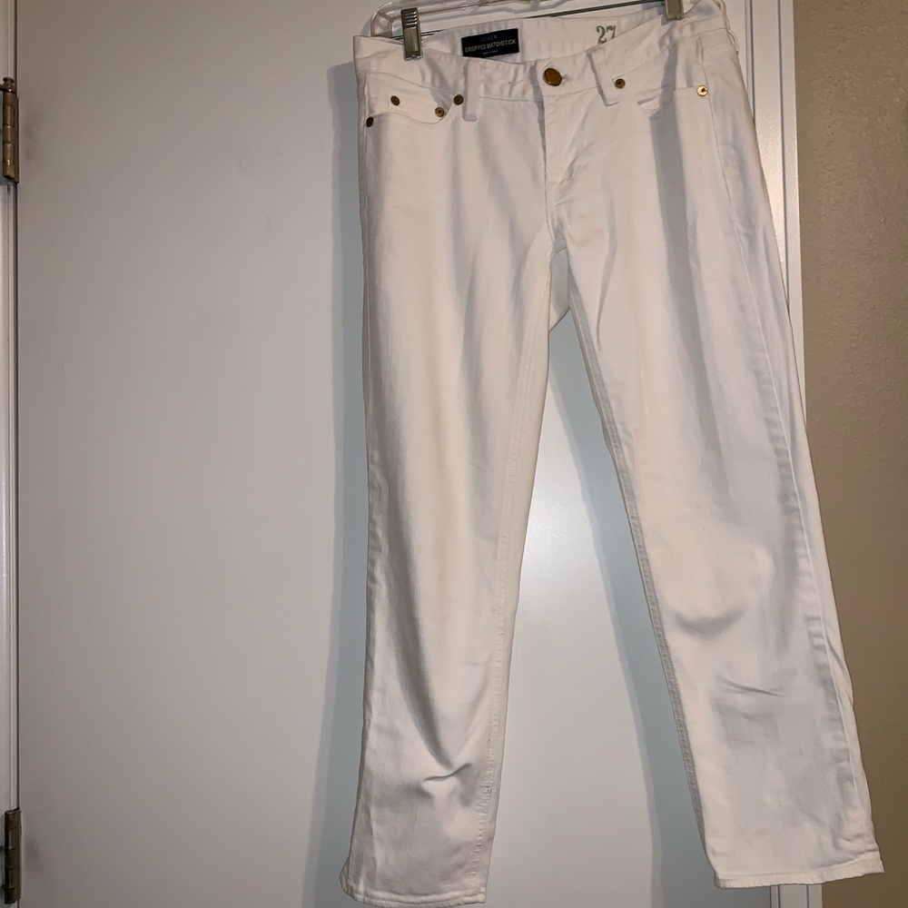 J Crew matchstick cropped white jeans